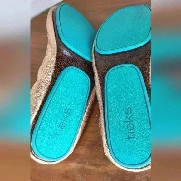 Tieks By Gavrieli Metallic Rose Gold Glam Ballet Flats Womens Size 9 Leather - Picture 2 of 9